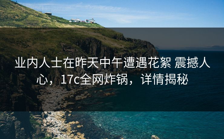 业内人士在昨天中午遭遇花絮 震撼人心，17c全网炸锅，详情揭秘