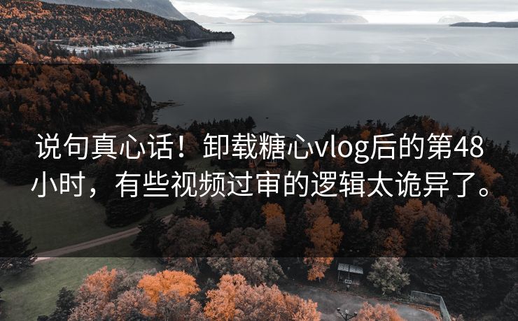说句真心话！卸载糖心vlog后的第48小时，有些视频过审的逻辑太诡异了。